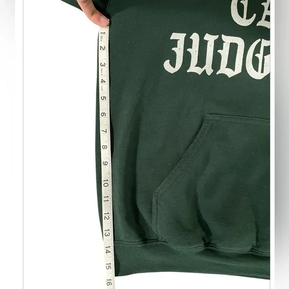 Gildan Men Green Jacket Only God Can Judge Me Size Medium - Picture 6 of 10